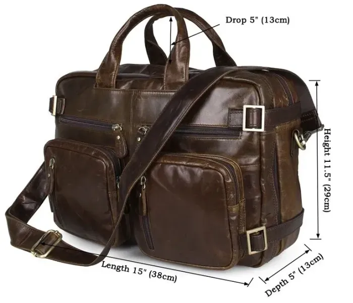 Сумка чоловіча Vintage 14074 Коричнева