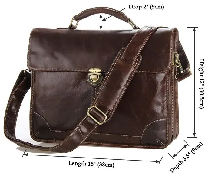 Сумка чоловіча Vintage 14085 для ноутбука Коричнева