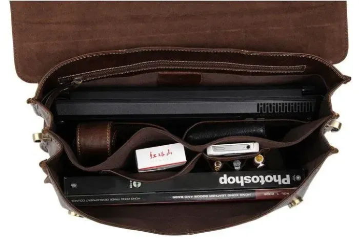 Сумка чоловіча Vintage 14085 для ноутбука Коричнева