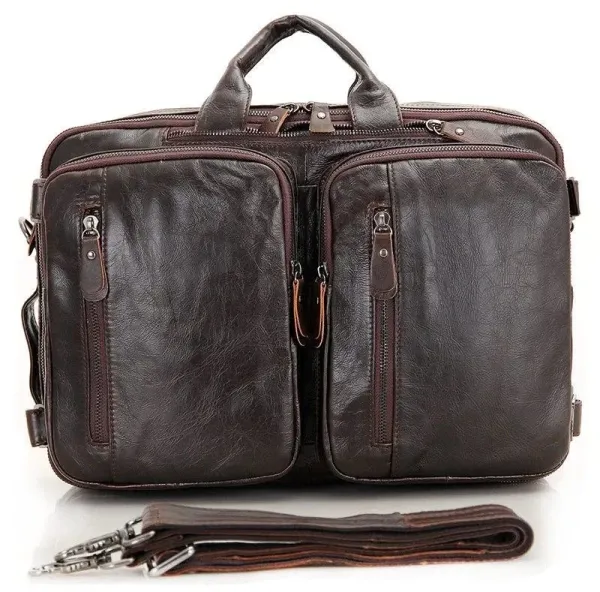 Сумка чоловіча Vintage 14106 трансформер Коричнева