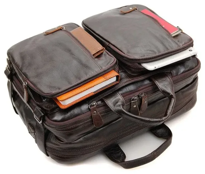 Сумка чоловіча Vintage 14106 трансформер Коричнева