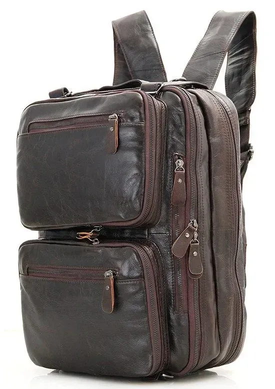 Сумка чоловіча Vintage 14106 трансформер Коричнева