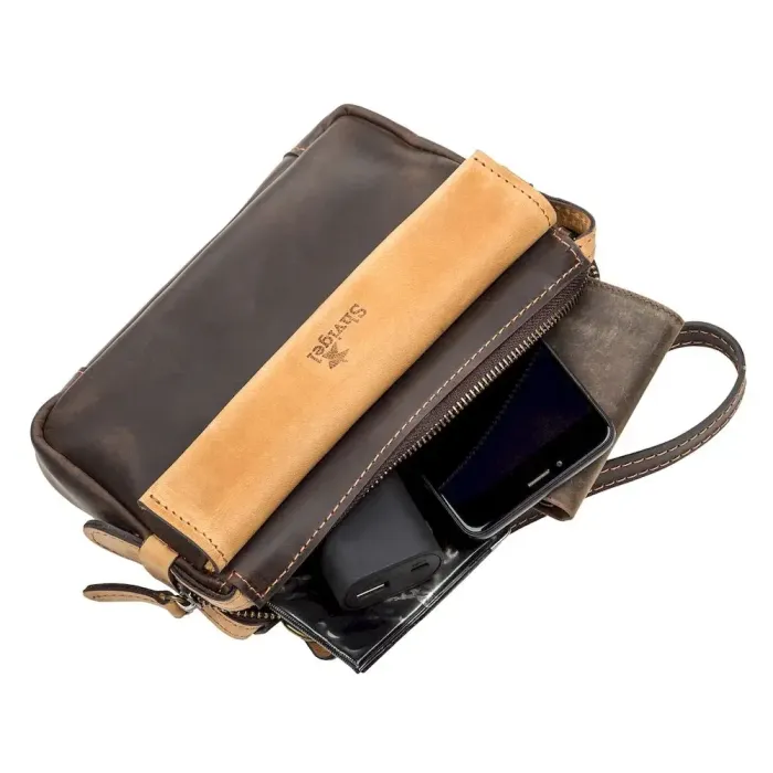 Чоловічий клатч SHVIGEL 11086 шкіряний Коричневий