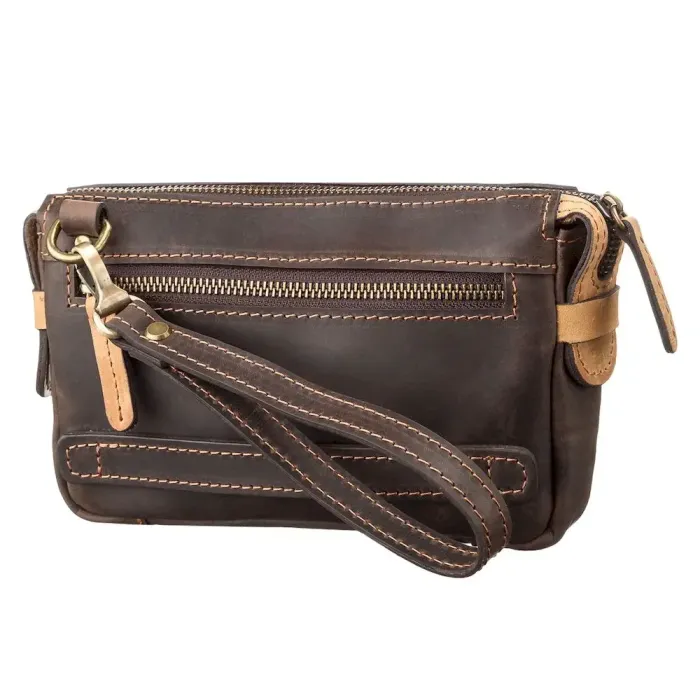 Чоловічий клатч SHVIGEL 11086 шкіряний Коричневий