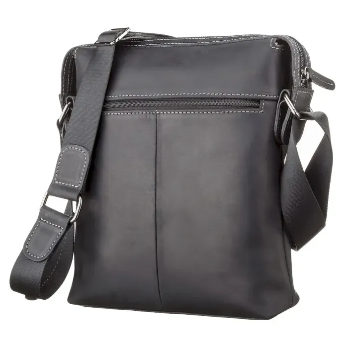 Сумка чоловіча SHVIGEL 11098 шкіряна Чорна