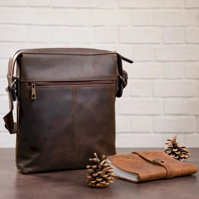 Сумка чоловіча SHVIGEL 11099 шкіряна Коричнева