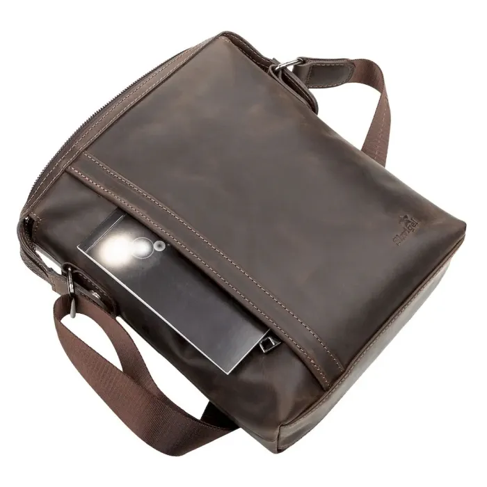 Сумка чоловіча SHVIGEL 11099 шкіряна Коричнева