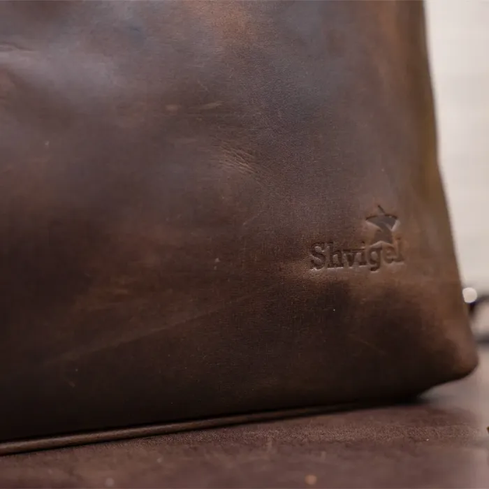 Сумка чоловіча SHVIGEL 11099 шкіряна Коричнева