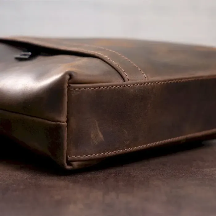 Сумка чоловіча SHVIGEL 11099 шкіряна Коричнева