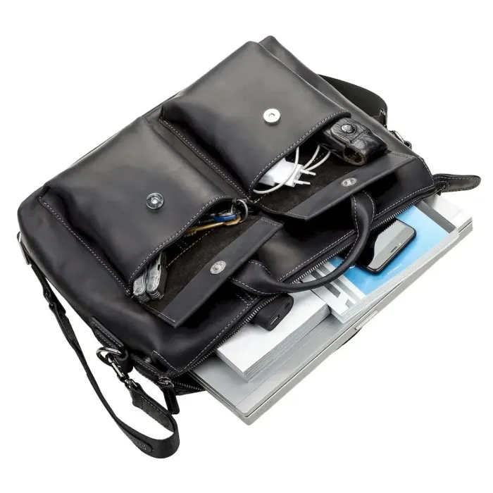 Сумка для ноутбука SHVIGEL 11111 шкіряна Чорна