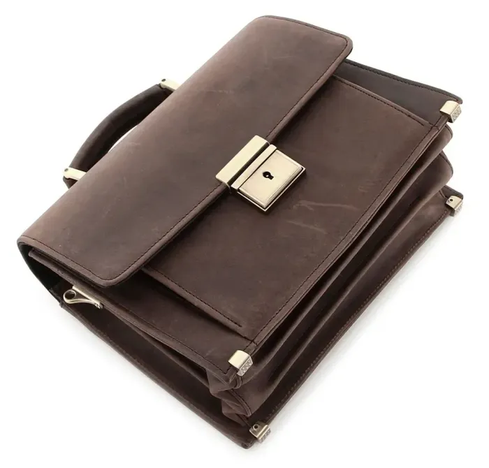 Барсетка SHVIGEL 00760 із вінтажної шкіри Коричнева