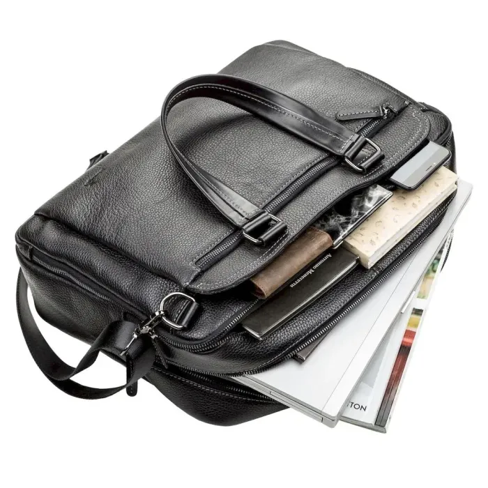 Сумка чоловіча SHVIGEL 11123 шкіряна Чорна