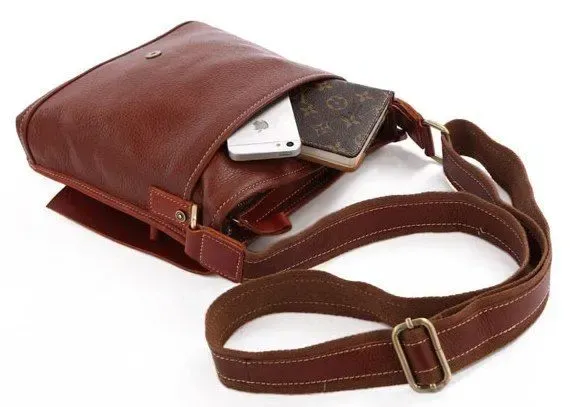 Сумка чоловіча Vintage 14157 шкіряна Коричнева