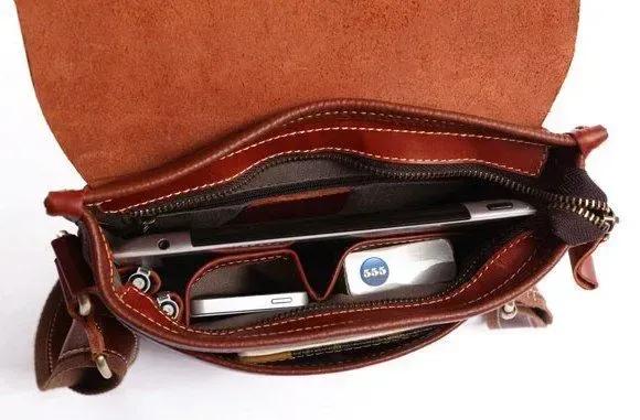 Сумка чоловіча Vintage 14157 шкіряна Коричнева