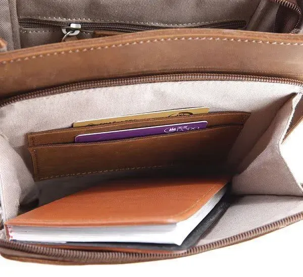 Сумка чоловіча Vintage 14159 із вінтажної шкіри Коричнева