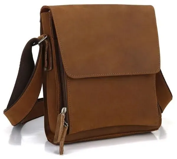 Сумка чоловіча Vintage 14159 із вінтажної шкіри Коричнева