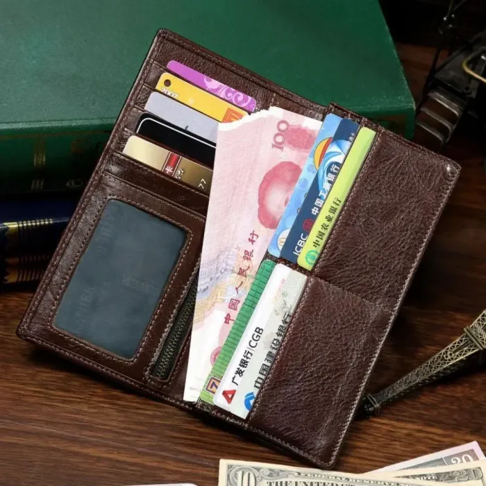 Купюрник мужской Vintage 14173 кожаный Коричневый