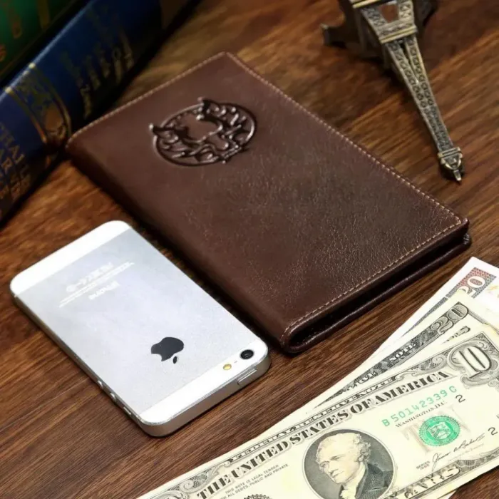 Купюрник мужской Vintage 14173 кожаный Коричневый