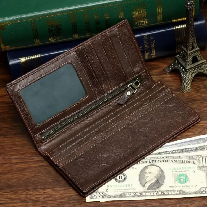 Купюрник мужской Vintage 14173 кожаный Коричневый
