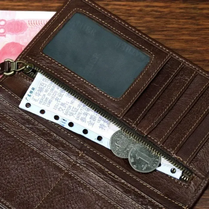 Купюрник мужской Vintage 14173 кожаный Коричневый