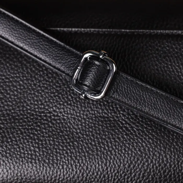 Стильна жіноча сумка з двома ремінцями із натуральної шкіри Vintage 22926 Чорний