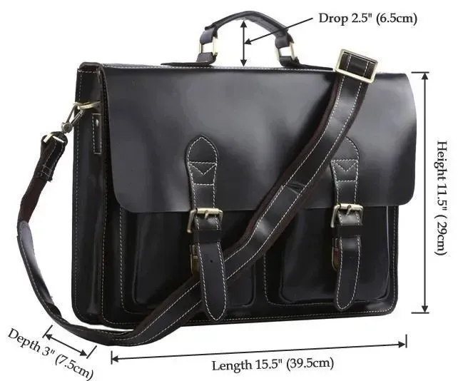 Портфель Vintage 14205 шкіряний Чорний