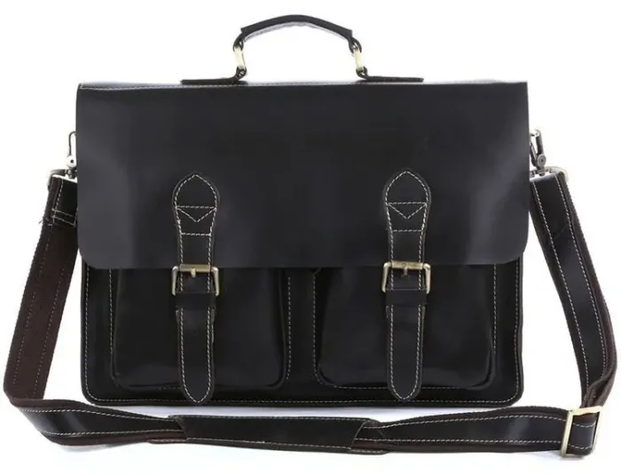 Портфель Vintage 14205 шкіряний Чорний