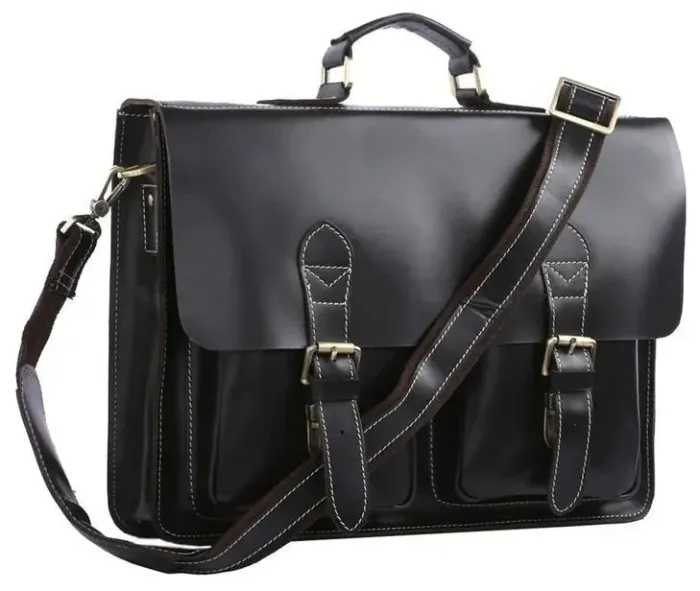 Портфель Vintage 14205 шкіряний Чорний