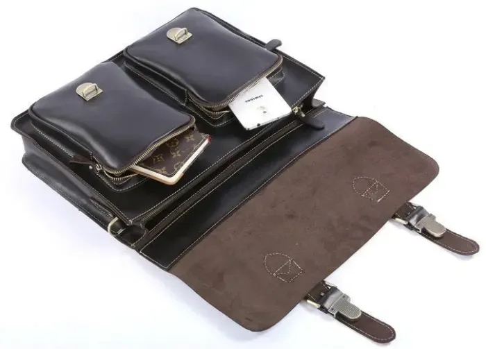 Портфель Vintage 14205 шкіряний Чорний