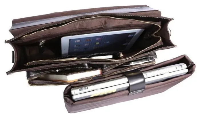 Портфель Vintage 14205 шкіряний Чорний