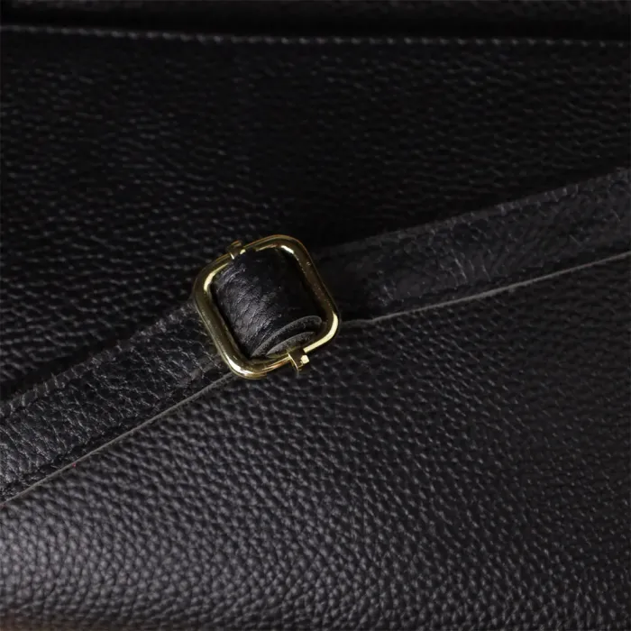 Класична жіноча сумка з жорстким дном із натуральної шкіри Vintage 22987 Чорний