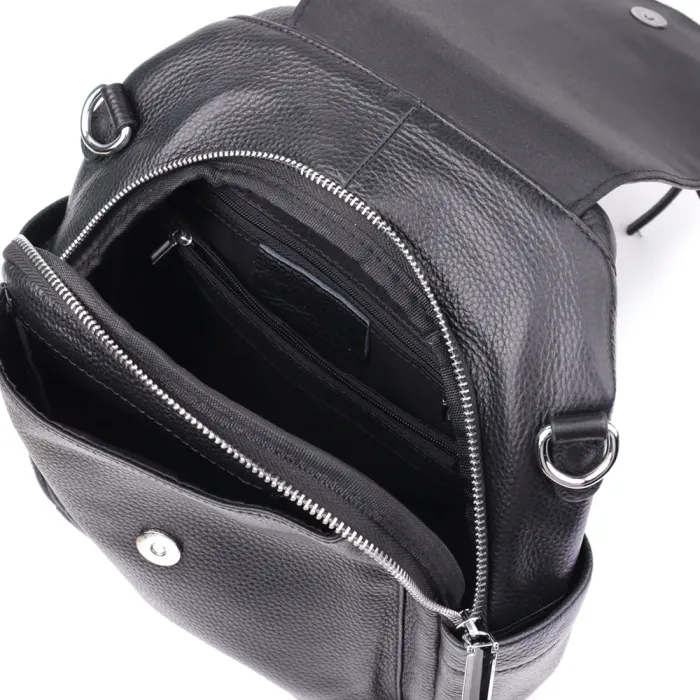 Класичний жіночий рюкзак з натуральної шкіри Vintage 23061 Чорний