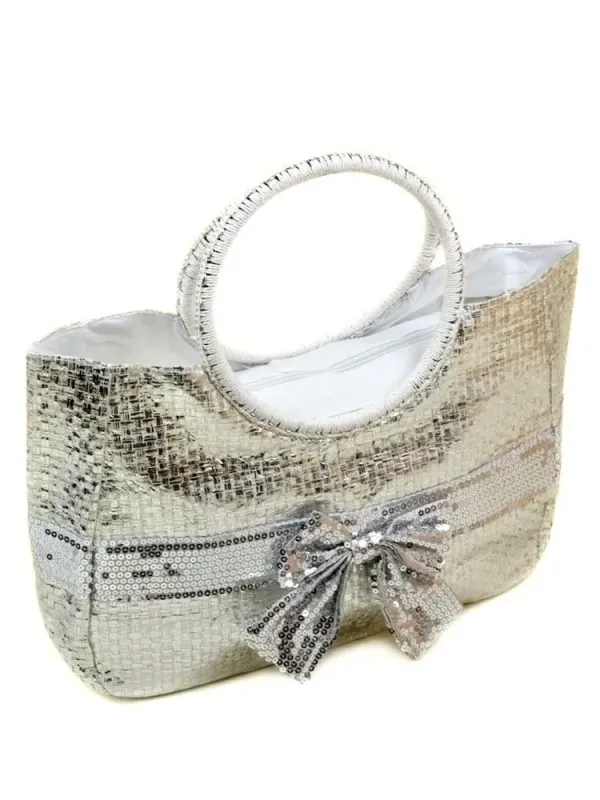 Сумка Женская Корзина текстиль Luxeva PC5491R natural silver