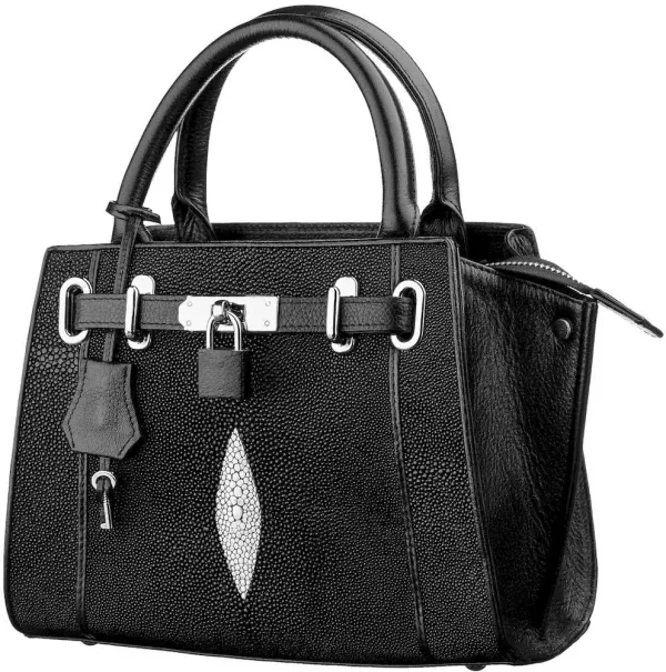 Сумка STINGRAY LEATHER 18220 із натуральної шкіри морського скату Чорна