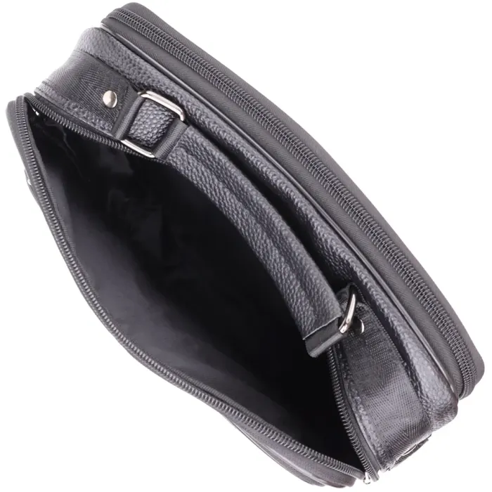 Сумка чоловіча з ручкою для перенесення в руці з натуральної шкіри Vintage 23029 Чорний