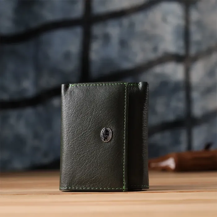 Жіночий мініатюрний гаманець із натуральної шкіри ST Leather 23083 Зелений
