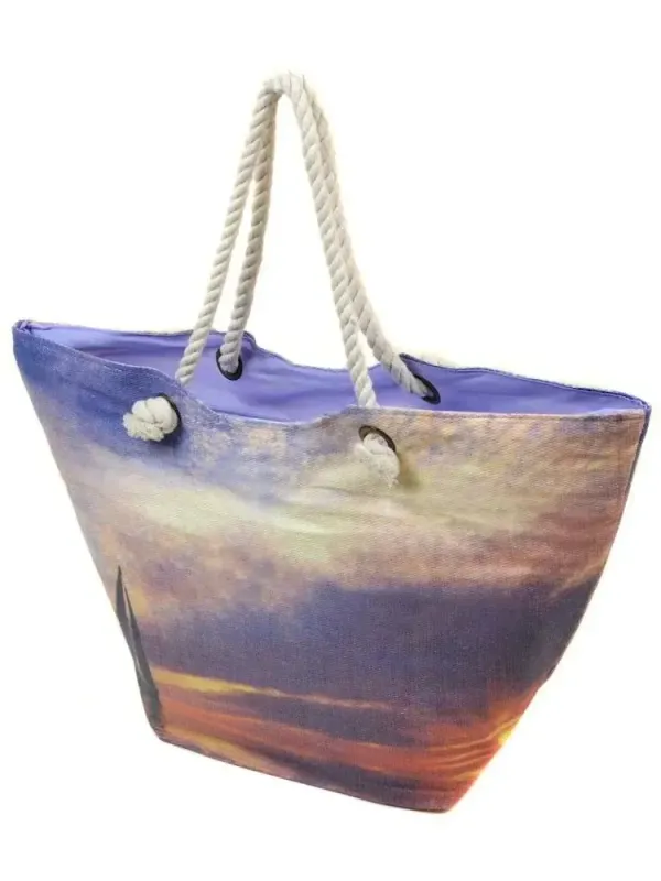 Сумка Жіноча Пляжна текстиль LUXEVA PC 9140-1 purple печать