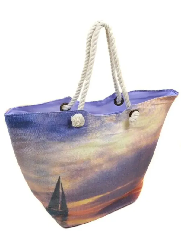 Сумка Жіноча Пляжна текстиль LUXEVA PC 9140-1 purple печать