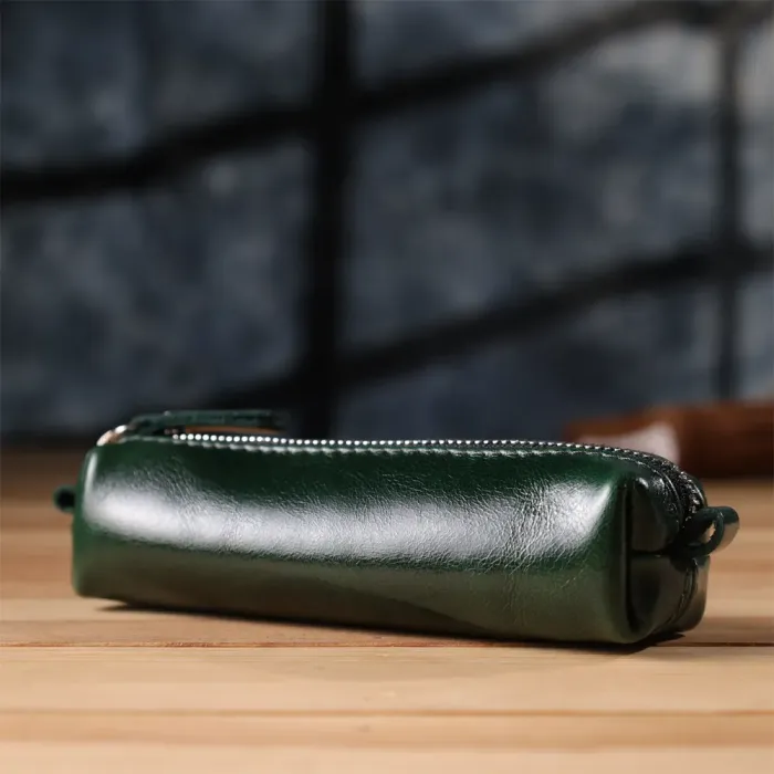 Практична ключниця з натуральної гладкої шкіри GRANDE PELLE 22943 Зелений
