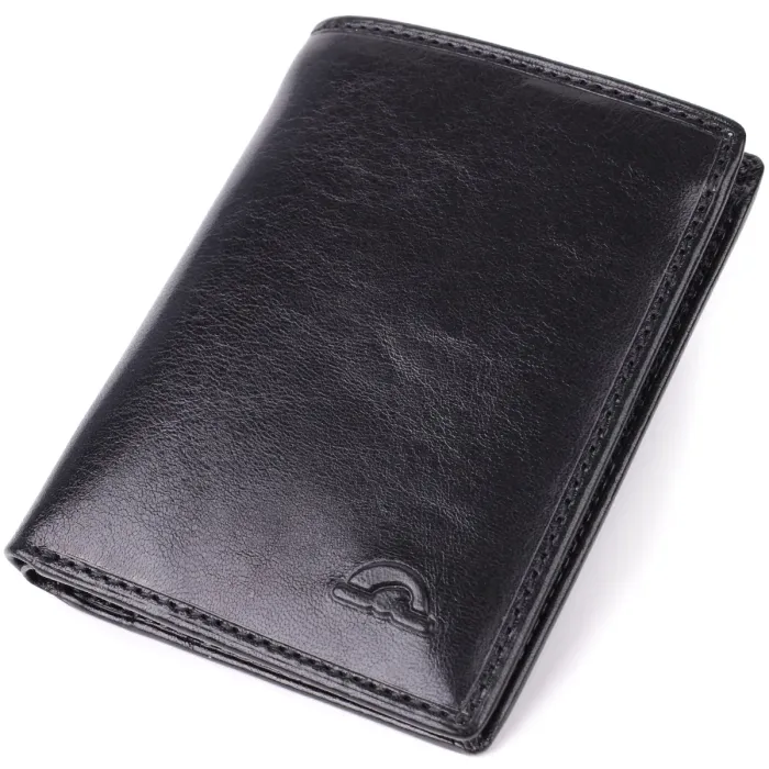 Невеликий гаманець для чоловіків з натуральної глянсової шкіри Tony Perotti 20898_1 (3549 nero) Чорний