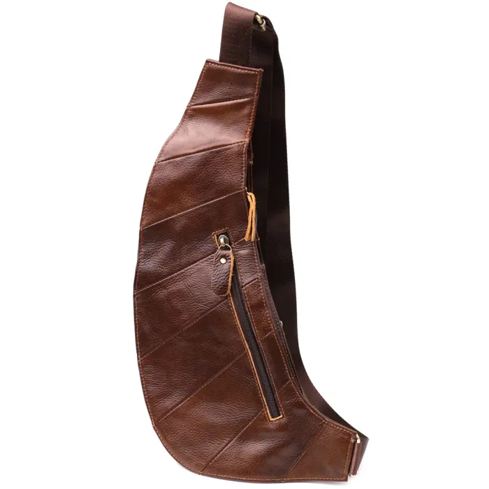 Чоловіча сумка цікавої форми через плече Vintage 22959 Коричневий