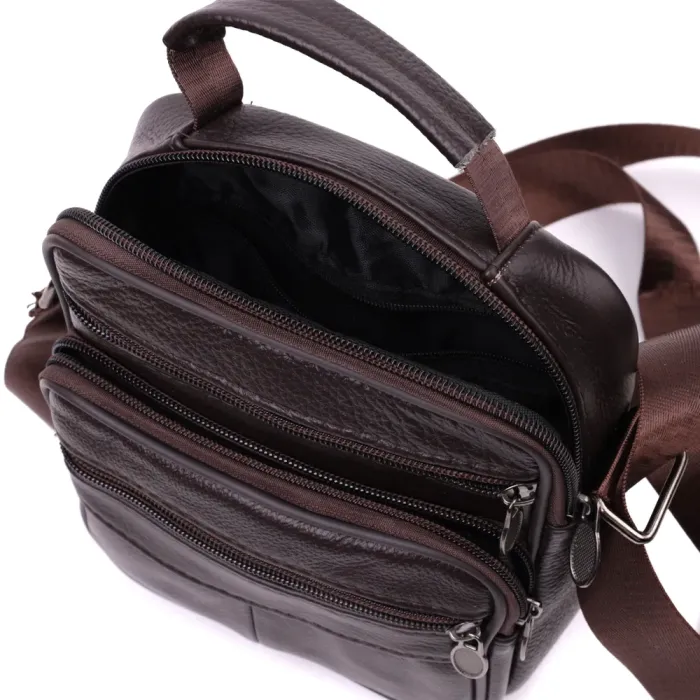 Невелика сумка на плече з натуральної шкіри Vintage 15055 Коричневий