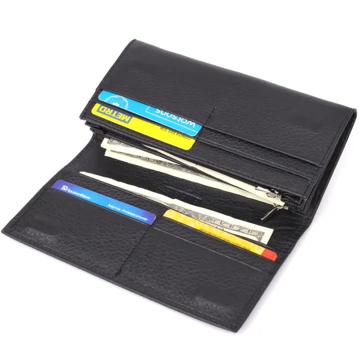 Місткий гаманець для жінок із натуральної шкіри ST Leather 23097 Чорний