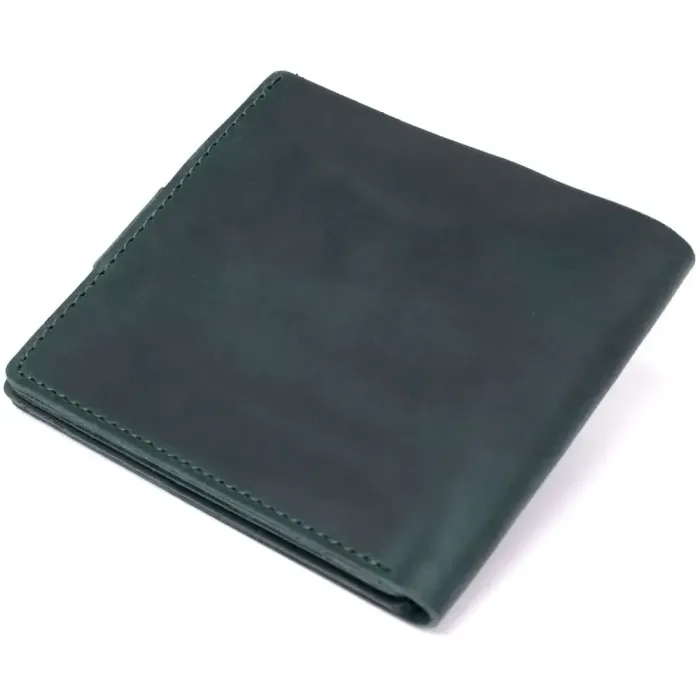 Винтажное кожаное портмоне Shvigel 16435 Зеленый