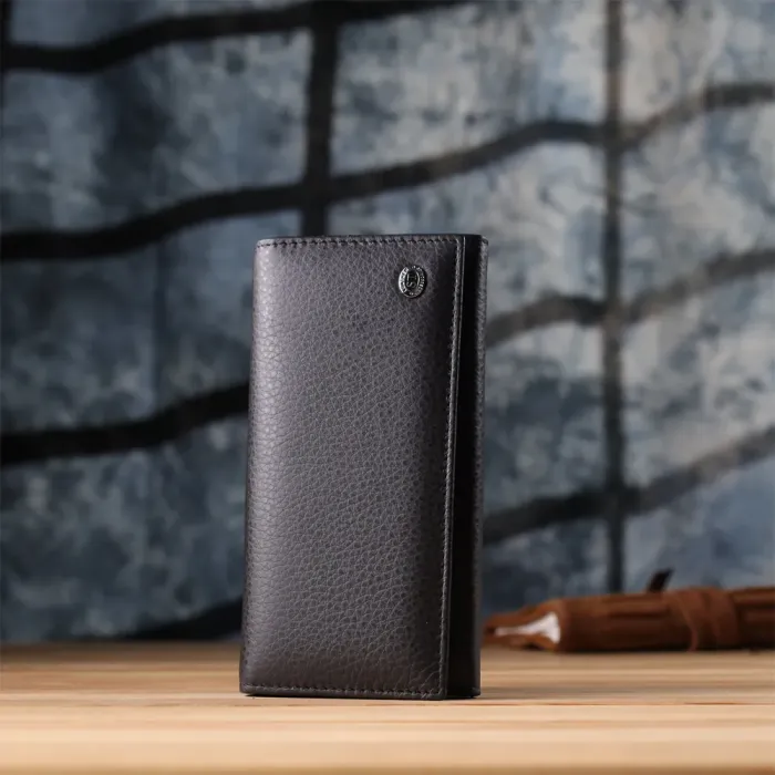 Жіночий вертикальний гаманець із натуральної шкіри ST Leather 23084 Чорний