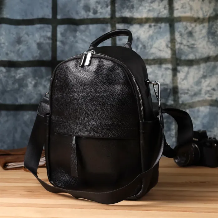 Надійний жіночий рюкзак з натуральної шкіри Vintage 23060 Чорний