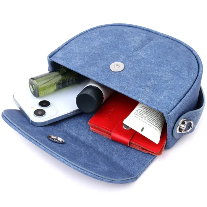 Каркасна сумка жіноча з якісного текстилю Vintage 15147 Синій