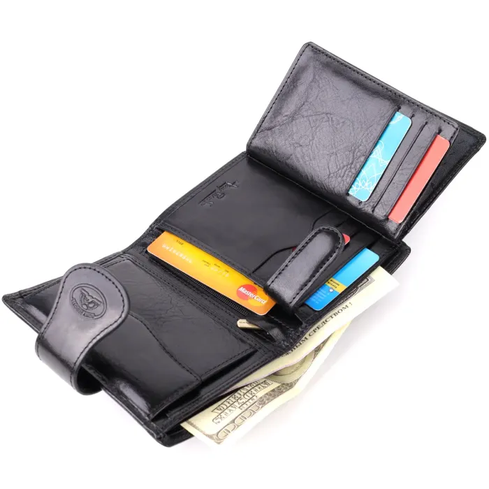 Зручний гаманець із глянсової натуральної шкіри Tony Perotti 20875_1 (1693 nero) Чорний