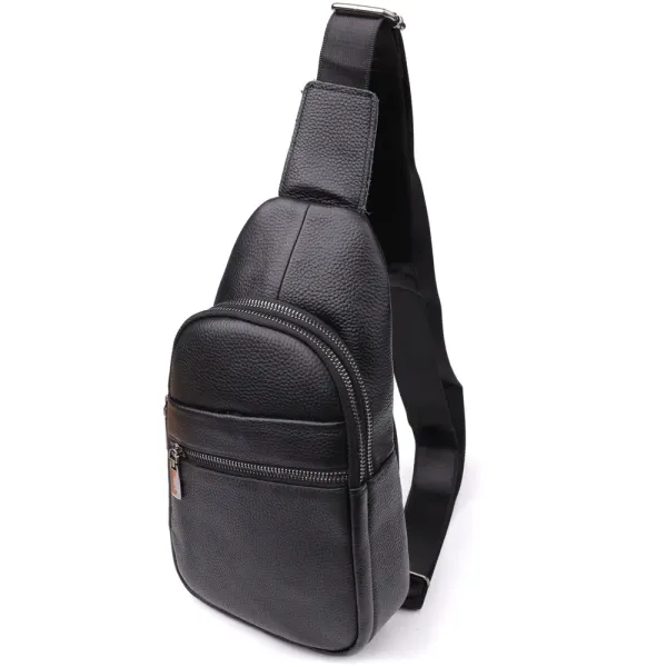 Чоловіча сумка через плече з натуральної шкіри Vintage 23018 Чорний
