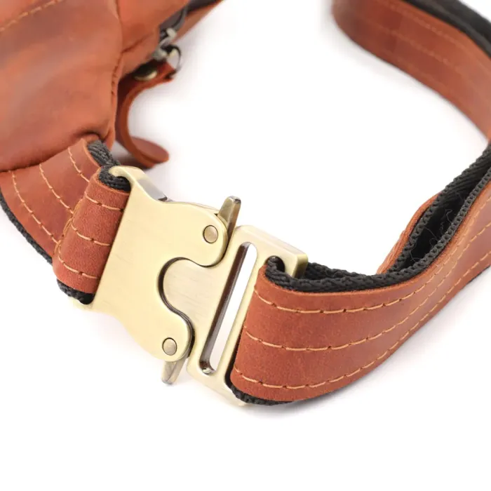 Практична сумка-бананка для чоловіків із натуральної вінтажної шкіри Shvigel 23122 Рудий